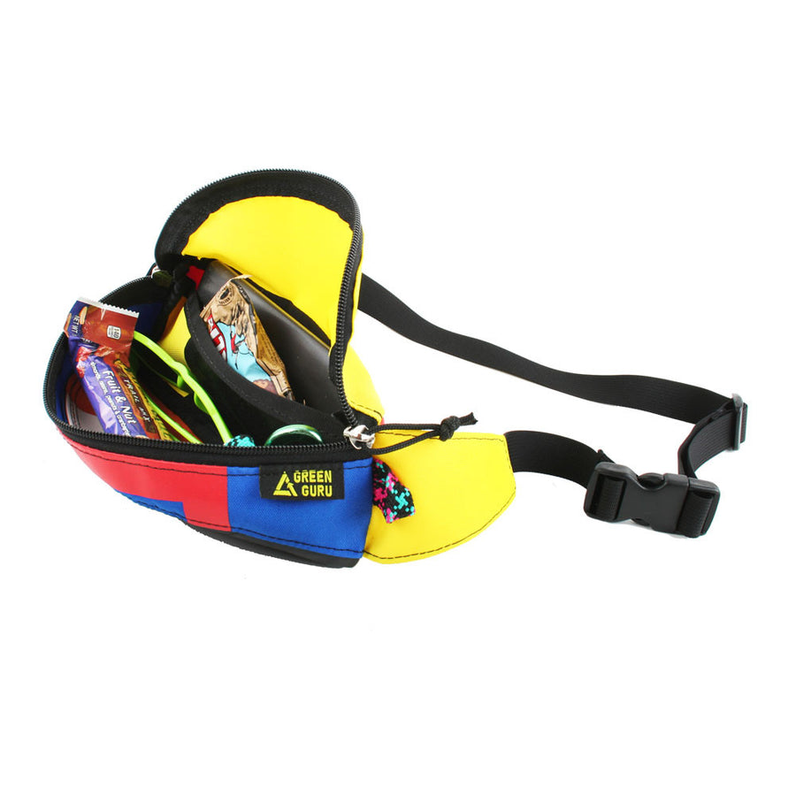 hipster hip pack keys attached upcycled colorful versatile bike bag bikepacking fanny pack