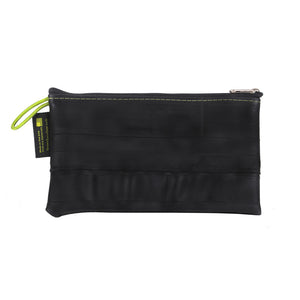 mid-size zipper pouch green guru upcycled made in colorado vegan
