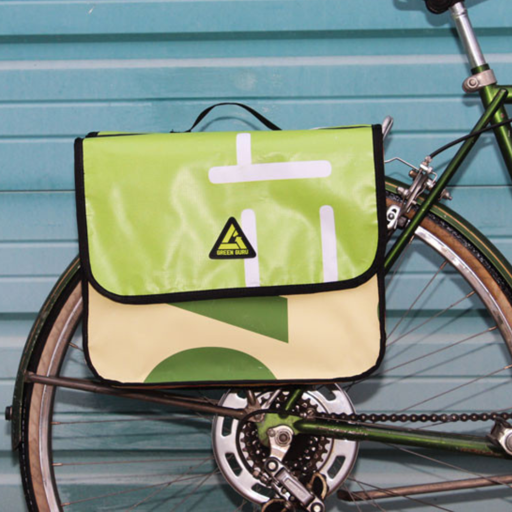 Double Dutch Dual 22L Everybike Pannier Green Guru Gear