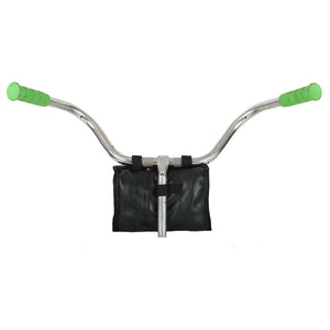green guru cruiser cooler bike handlebar bag made of upcycled bike tubes in USA colorado boulder