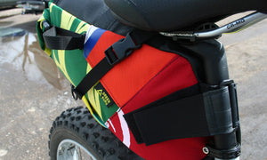 Hauler bike saddle bag green guru gear upcycled bikepacking adventure lifestyle around town eco