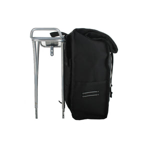 pannier backpack convertible bike bag made in USA from upcycled bike tubes by green guru side view